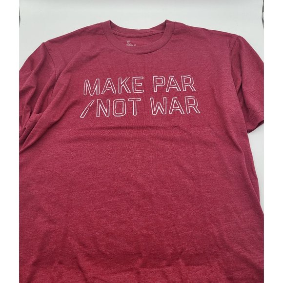 LINKSOUL Men's SZ Small Make Par Not War Graphic T Shirt Red Golf - Picture 4 of 6